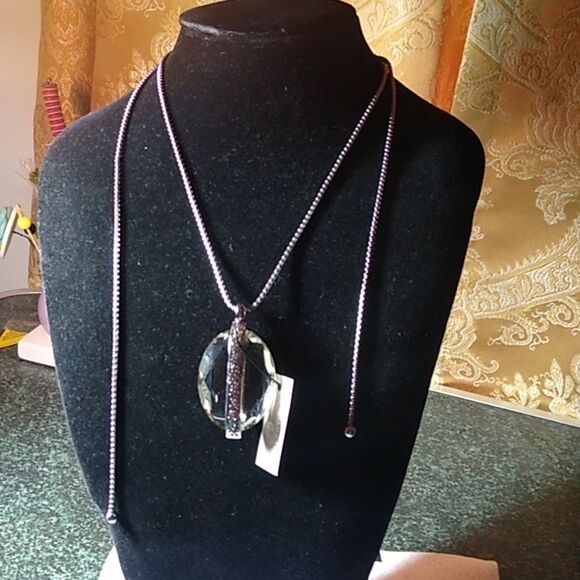 NWT Faucet Clear LG Crystal Silver Tone Metal Convertible Length Grandmacore - Picture 1 of 8